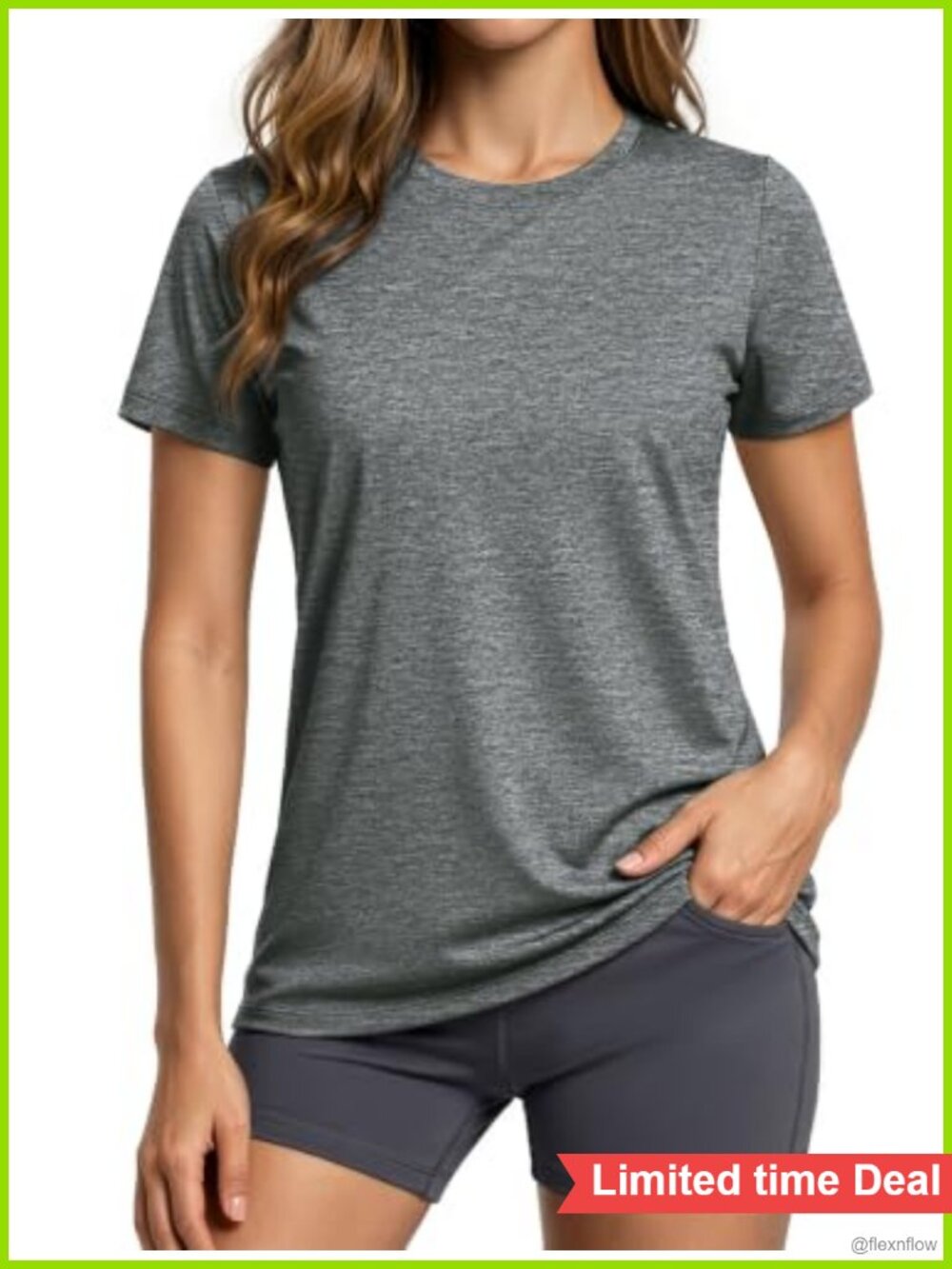 Women's Quick Dry Athletic Workout Tops Polyester Moisture Wicking Crew Neck